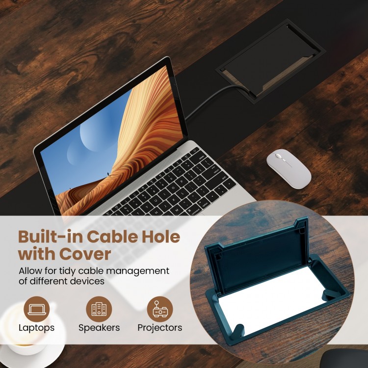 6 Feet Conference Room Table Large Meeting Table Rectangle Seats 8-10 People