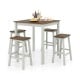 5 Piece Dining Table Set with 4 Saddle Stools for Kitchen Dining Room Apartment