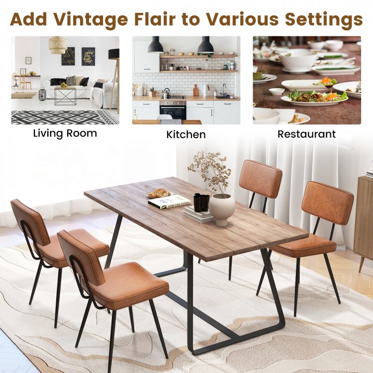 Dining Chair Set of 2 with Padded Backrest and Seat