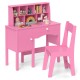 Kids Study Desk and Chair Set with Chair Hutch and Storage Cabinet for 3+ Years Old