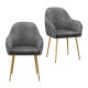 Set of 2 Modern Accent Chair with Removable Cushion and Metal Frame