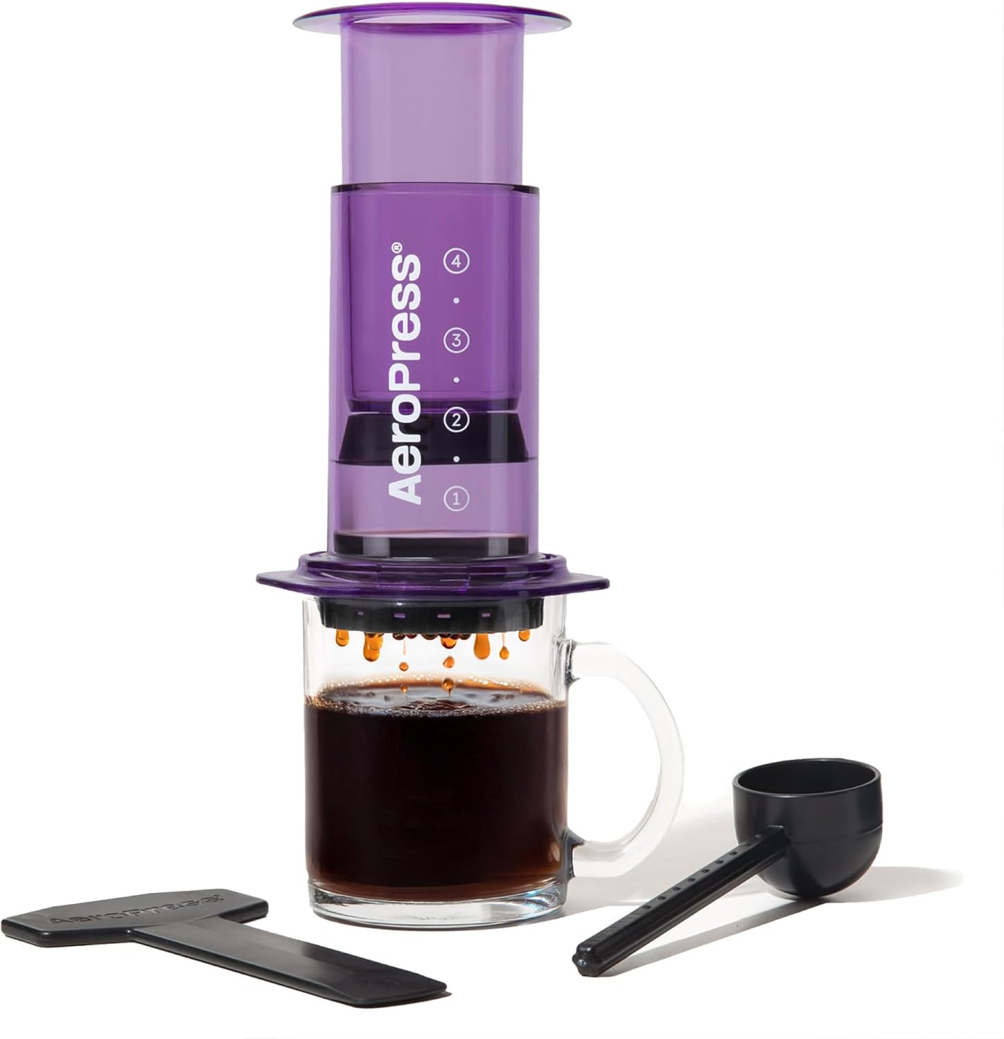 AeroPress Clear XL kaffepresse - 3-i-1 bryggesystem: French press, hæld over & espresso, fyldig kaffe uden sæt - bærbar kaffemaskine til hjemmet, kontoret, camping og rejser