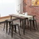 Set of 4 Industrial Metal Counter Stool Dining Chairs with Removable Backrest