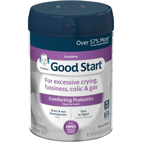 Gerber Good Start SoothePro Infant Formula with Iron, 30.6 oz – Reduces Fussiness & Gas, Immune Support