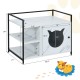 Enclosure Hidden Litter Furniture Cabinet with 2-Tier Storage Shelf