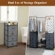 3-in-1 Portable Multifunctional  Dresser with 8 Fabric Drawers and Metal Rack
