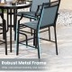 Outdoor Counter Stools Set of 2 Heavy-Duty Barstools with Footrest and Armrests