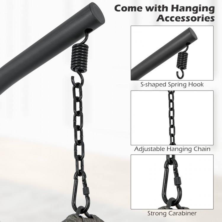 Egg Chair with Stand PE Rattan Swing Hammock Chair with Pillow and Cushion