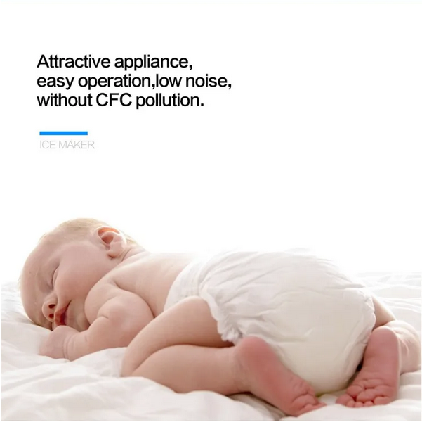 CJC Portable Countertop Ice Maker with Handle, 12KG/24H, Two Ice Sizes, for Home, Kitchen, Party, 110V