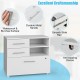 3 Drawer Lateral File Cabinet on Wheels with Storage Shelves