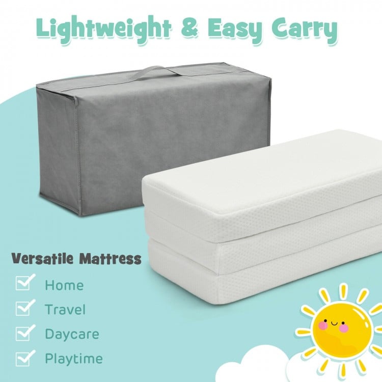 Memory Foam Foldable Baby Mattress with Carrying Bag