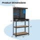 Tool Storage Workbench with Pegboard with 14 Hanging Accessories for Garage