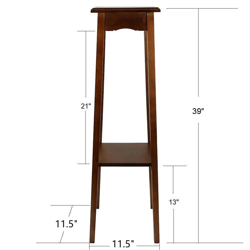 Wayborn Home Furnishing Wood Plant Stand with Bottom Shelf, 39 Inch, Indoor Use