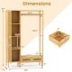 Bamboo Clothing Rack with Cabinet and Drawers and Hanging Rod