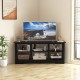 58 Inch TV Stand with 6 Open Storage Shelves for TVs up to 65 Inches