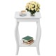 Set of 2 Side Table Night Stand with Shelf