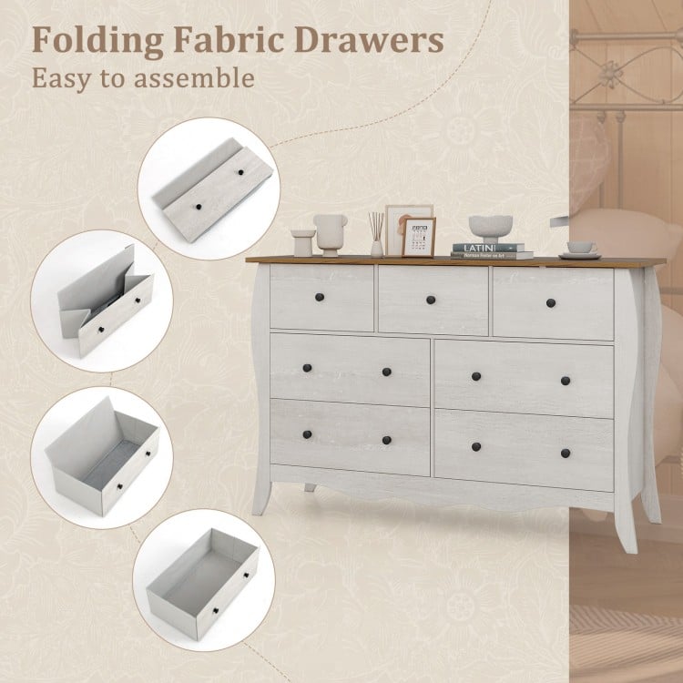 Closet Storage Organizer with 7 Folding Fabric Drawers