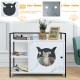 Enclosure Hidden Litter Furniture Cabinet with 2-Tier Storage Shelf