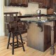 29 Inch Wooden Swivel Bar Stool with Footrest Backrest Armrest