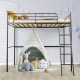 Twin Metal Loft Bed with Ladderand High Guard Rails