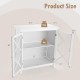 Buffet Cabinet with Tempered Glass Doors & Adjustable Shelves for Kitchen