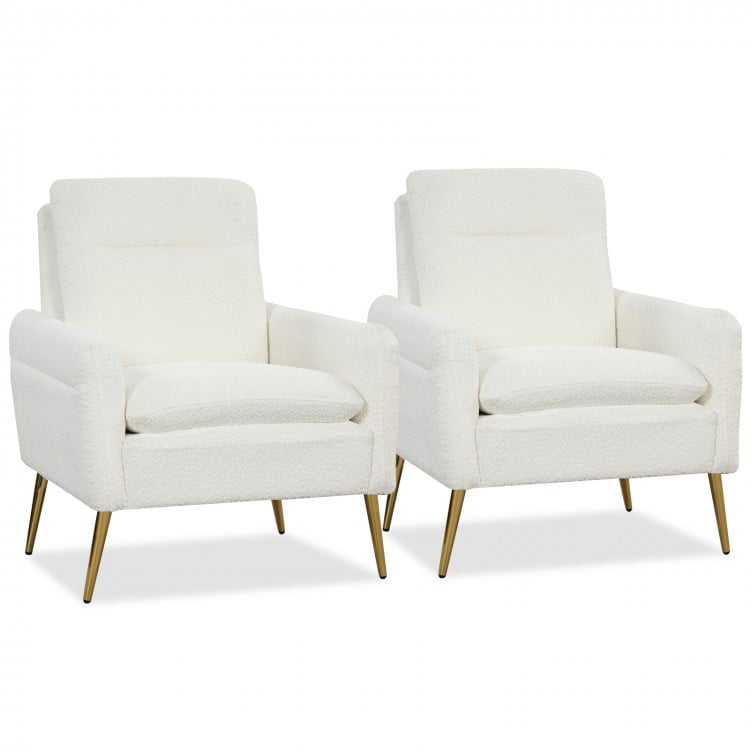 Upholstered Sherpa Modern Accent Armchair for Living Room