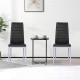 4 Pieces PVC Elegant Design Leather Dining Chairs with Solid Metal Legs