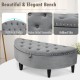 Half Moon Storage Bench with Rubber Wood Legs