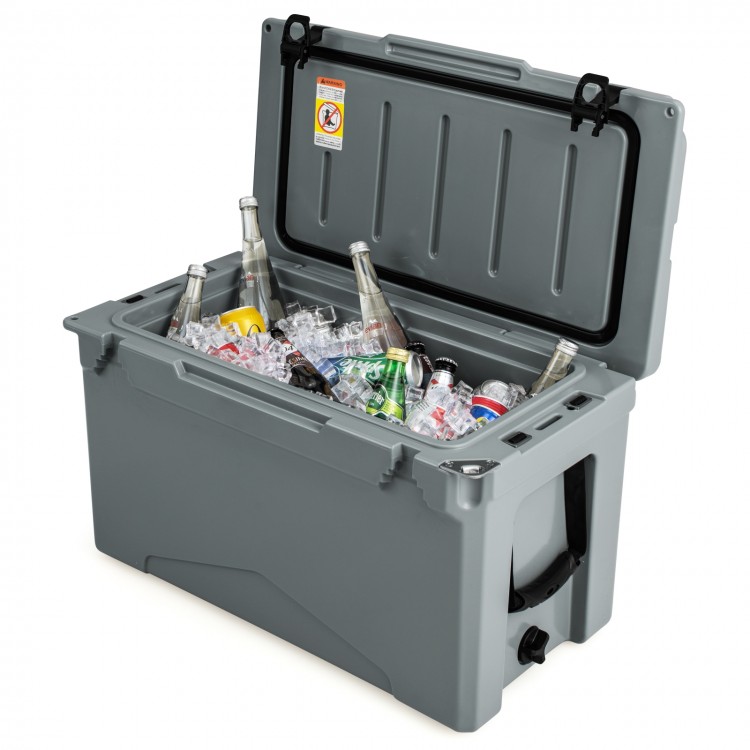 50 QT Rotomolded Cooler Insulated Portable Ice Chest with Integrated Cup Holders