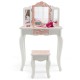 2-in-1 Kids Vanity Table Set with Tri-Folding Mirror