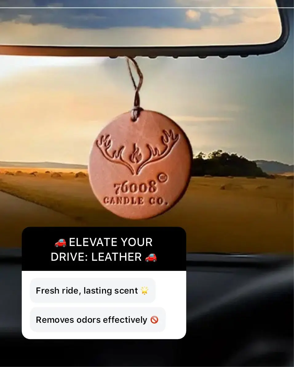 Best Leather Scented Car Air Freshener | Masculine Auto Air Freshener Gift for Him | Gift for the Man that Has It All