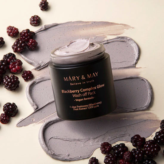 Mary & May - 黑莓 + 紅茶抗皺柔膚泥膜 125g | Vegan 純素配方 - 平行進口
