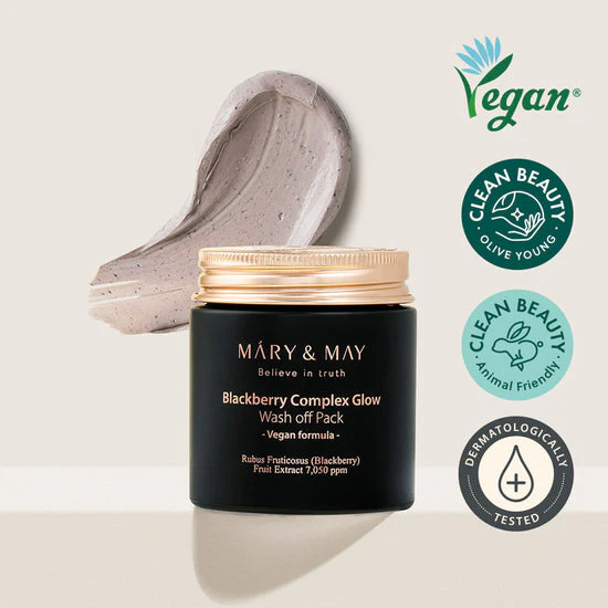 Mary & May - 黑莓 + 紅茶抗皺柔膚泥膜 125g | Vegan 純素配方 - 平行進口