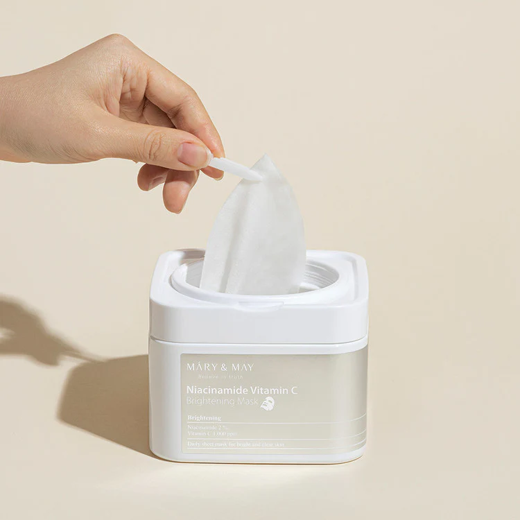 Mary & May - Niacinamide Vitamin C Brightening Mask Pack 煙酰�?+維他命C美白補濕面膜| Vegan 純素配方 30 �?- 平行進口