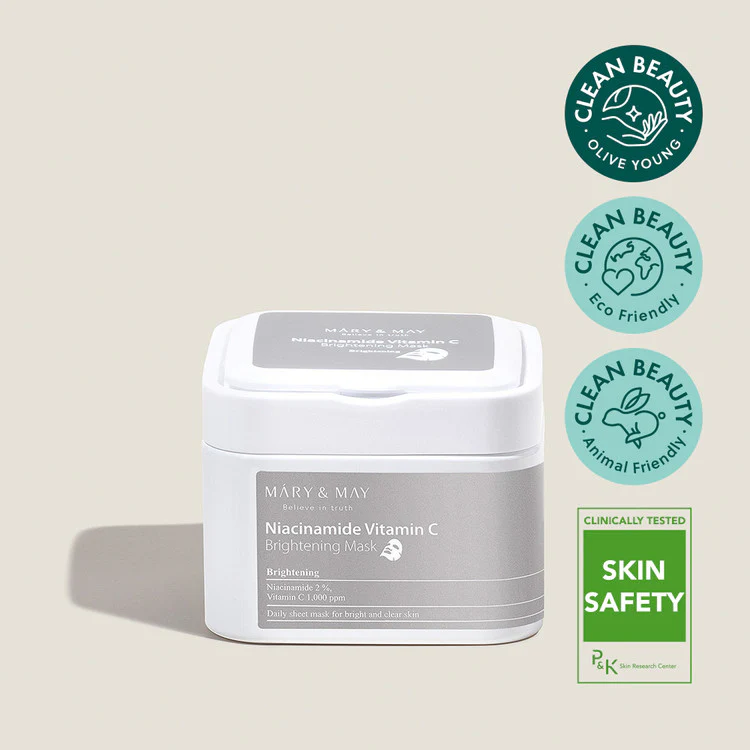 Mary & May - Niacinamide Vitamin C Brightening Mask Pack 煙酰�?+維他命C美白補濕面膜| Vegan 純素配方 30 �?- 平行進口