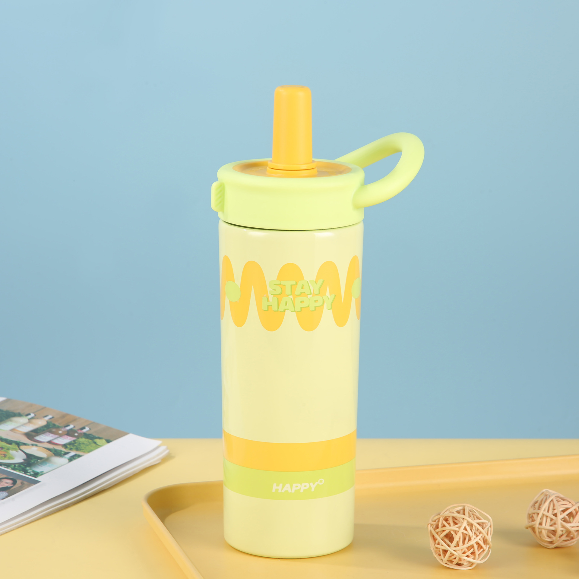 Insulated Happy Water Bottle