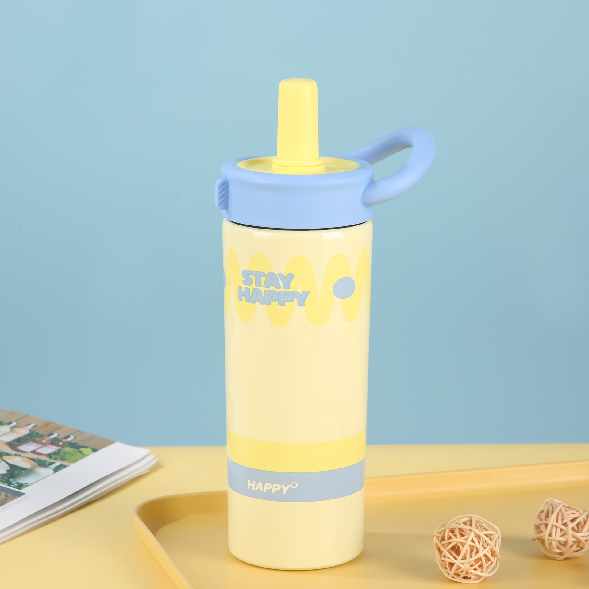 Insulated Happy Water Bottle