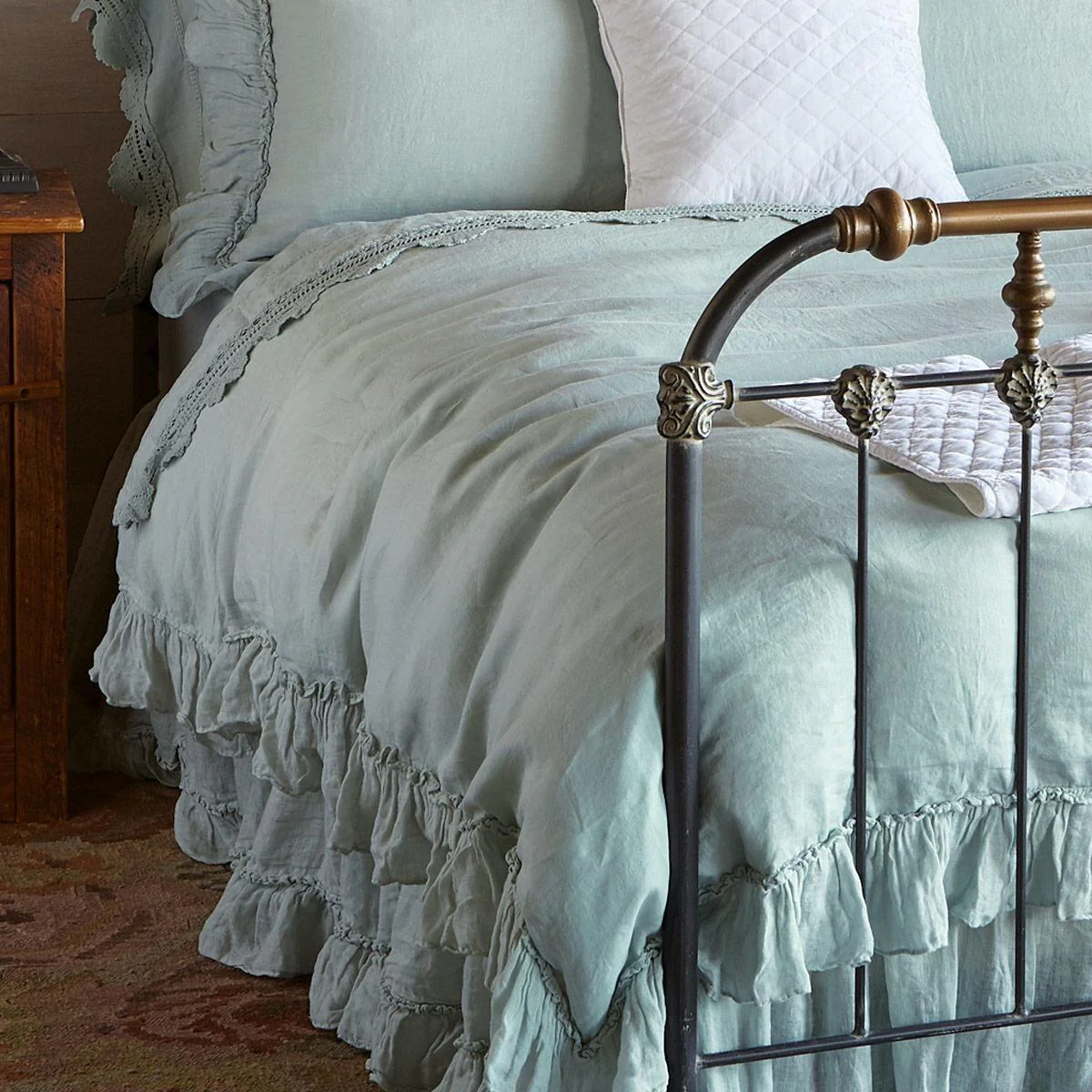Gossamer Linen Ruffle Duvet Cover