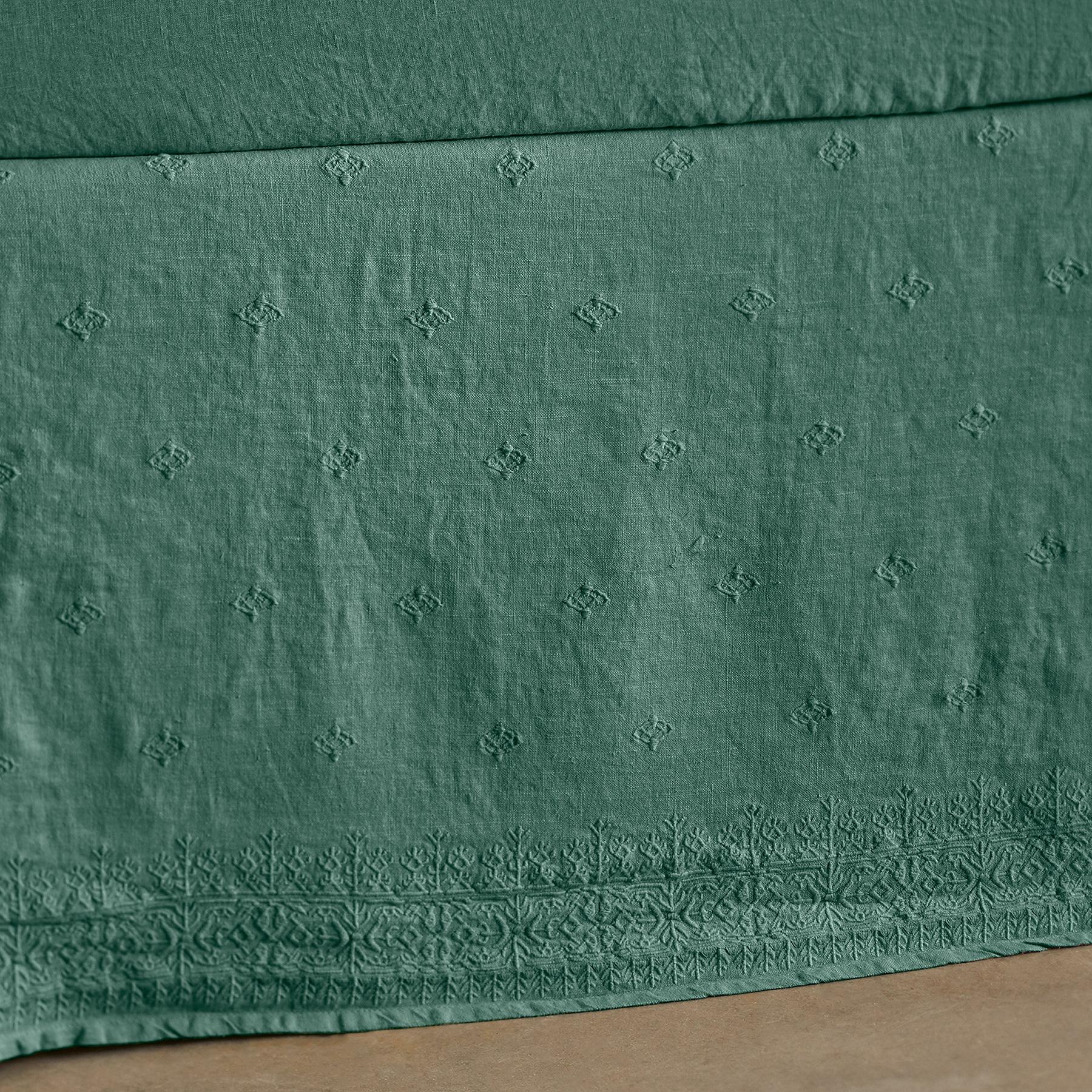 Gossamer Linen Embroidery Bedskirt