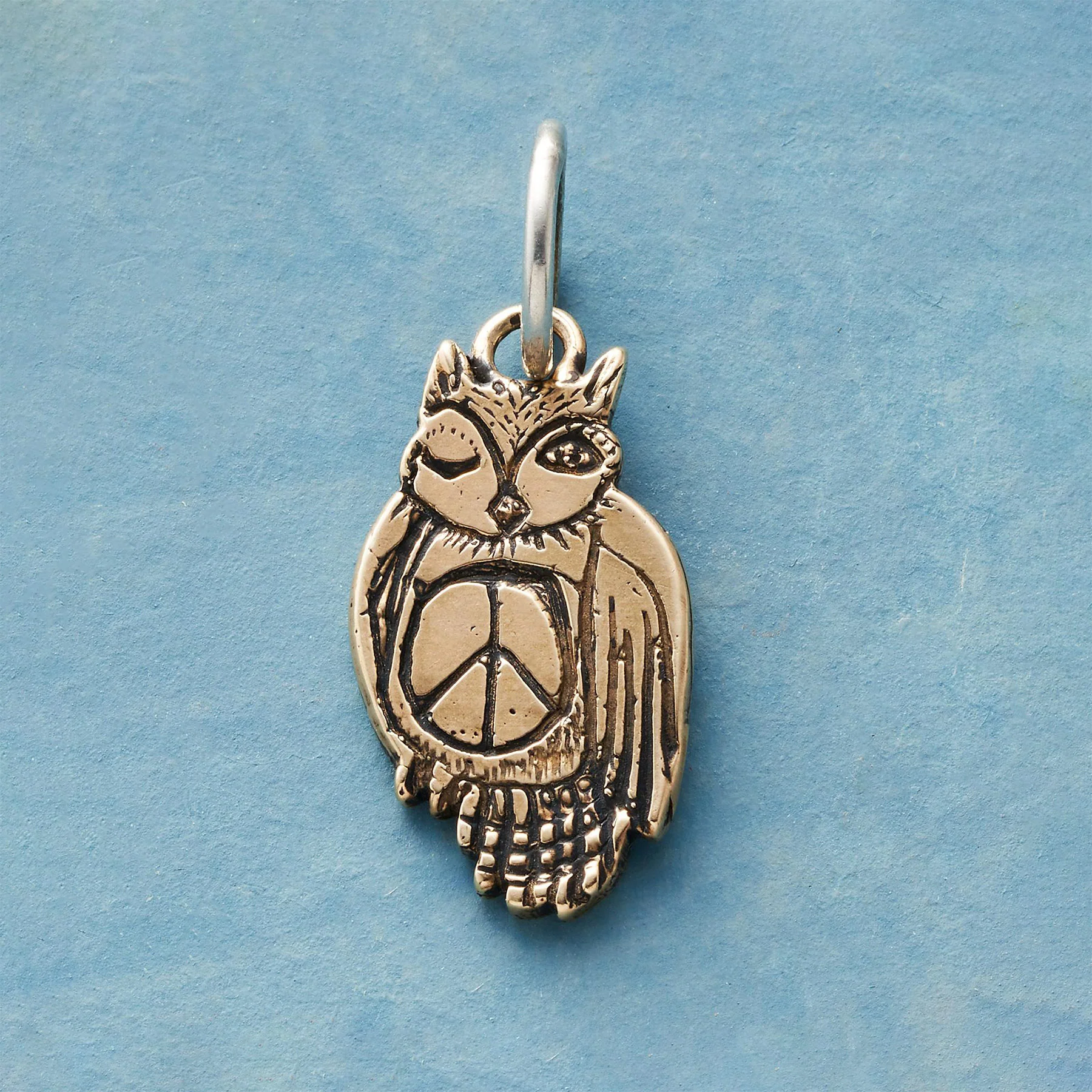 14Kt Gold Peaceful Owl Charm