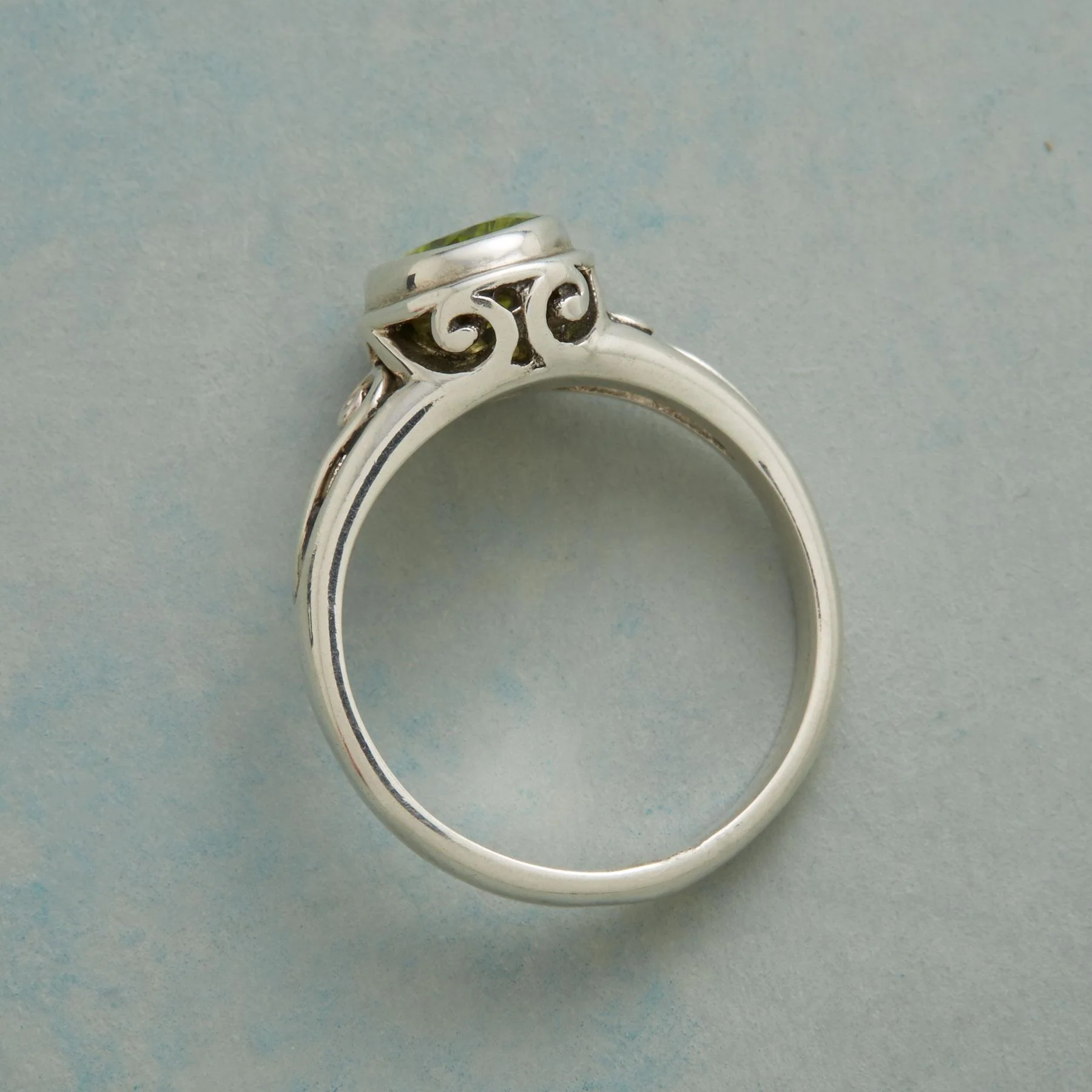 Scrolled Peridot Ring