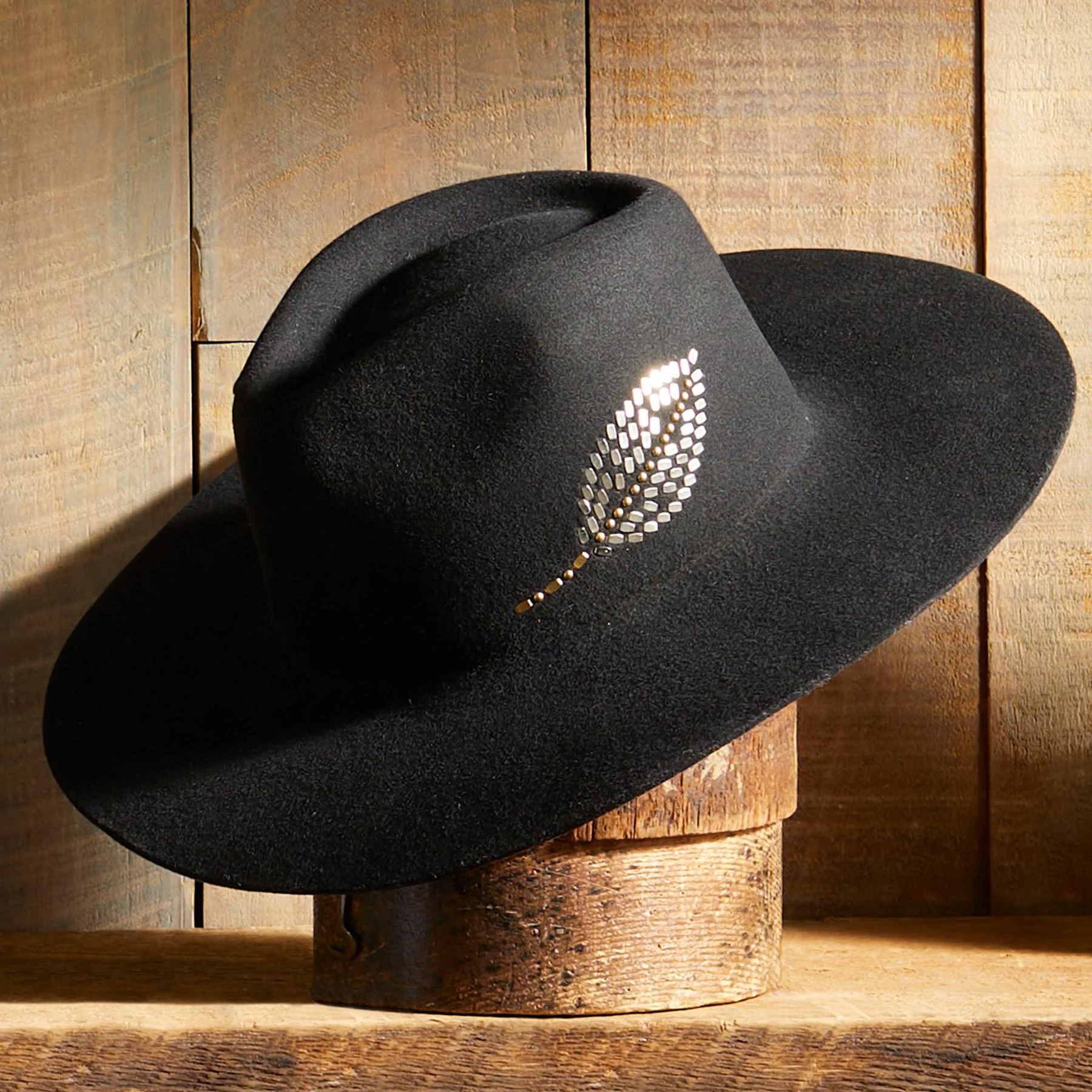 Cali Studded Feather Hat