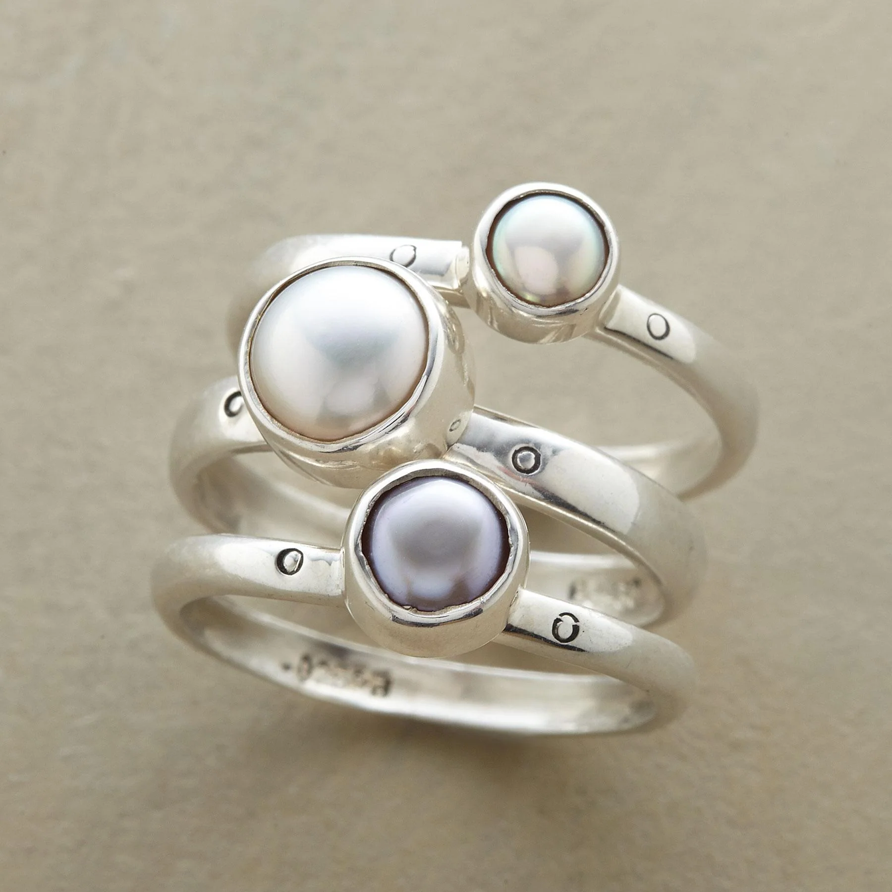 Pearl Sisters Ring Trio