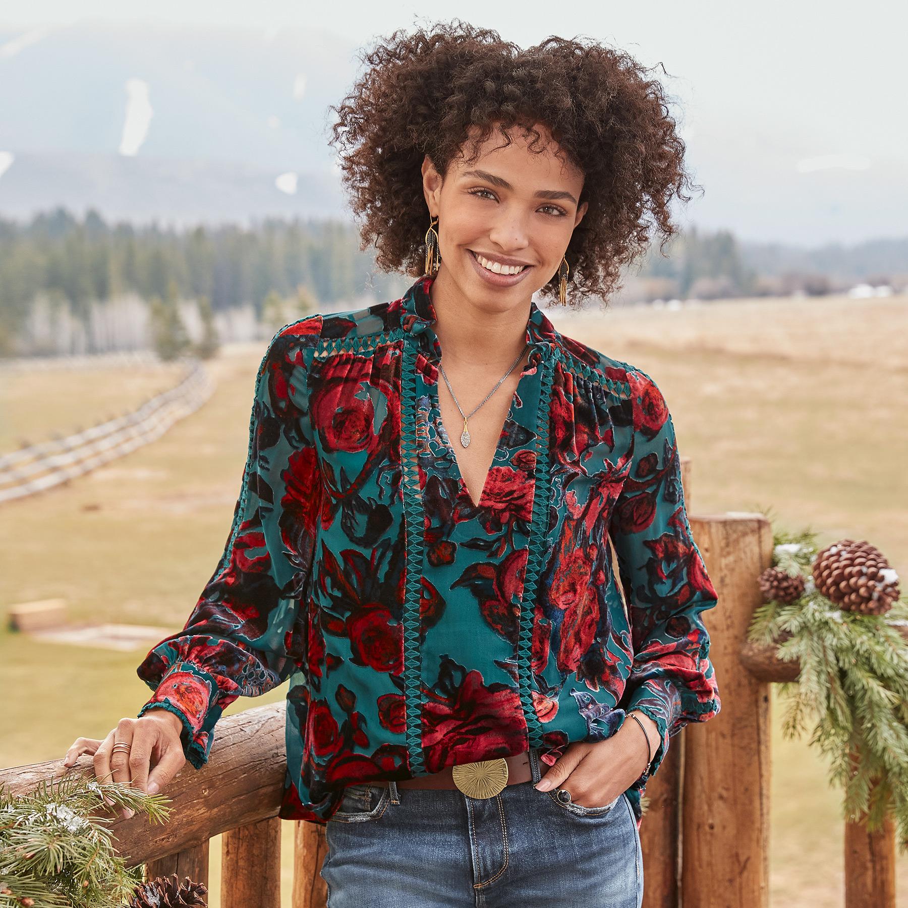 Selene Velvet Top, Petite