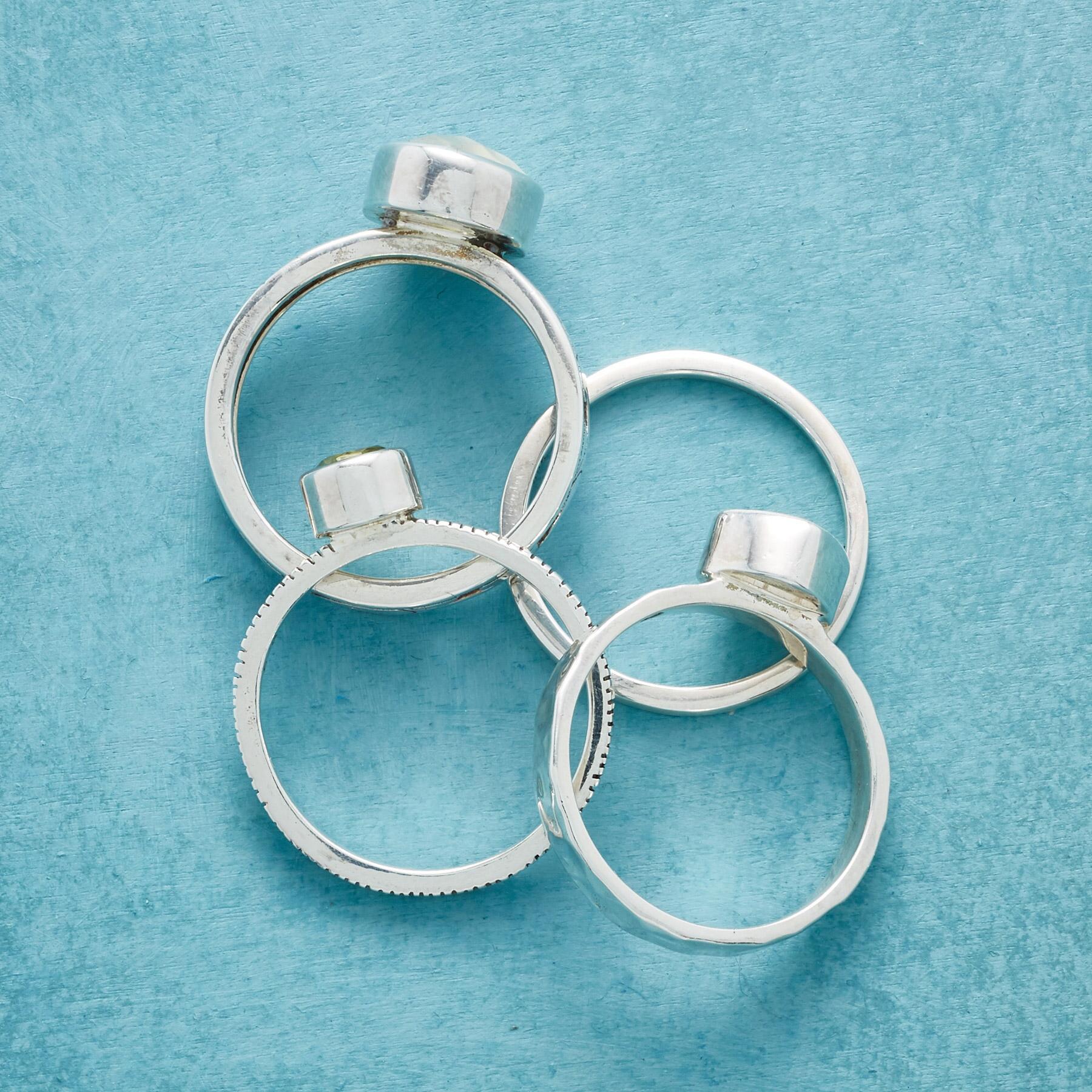 Sea Of Green Stacking Rings