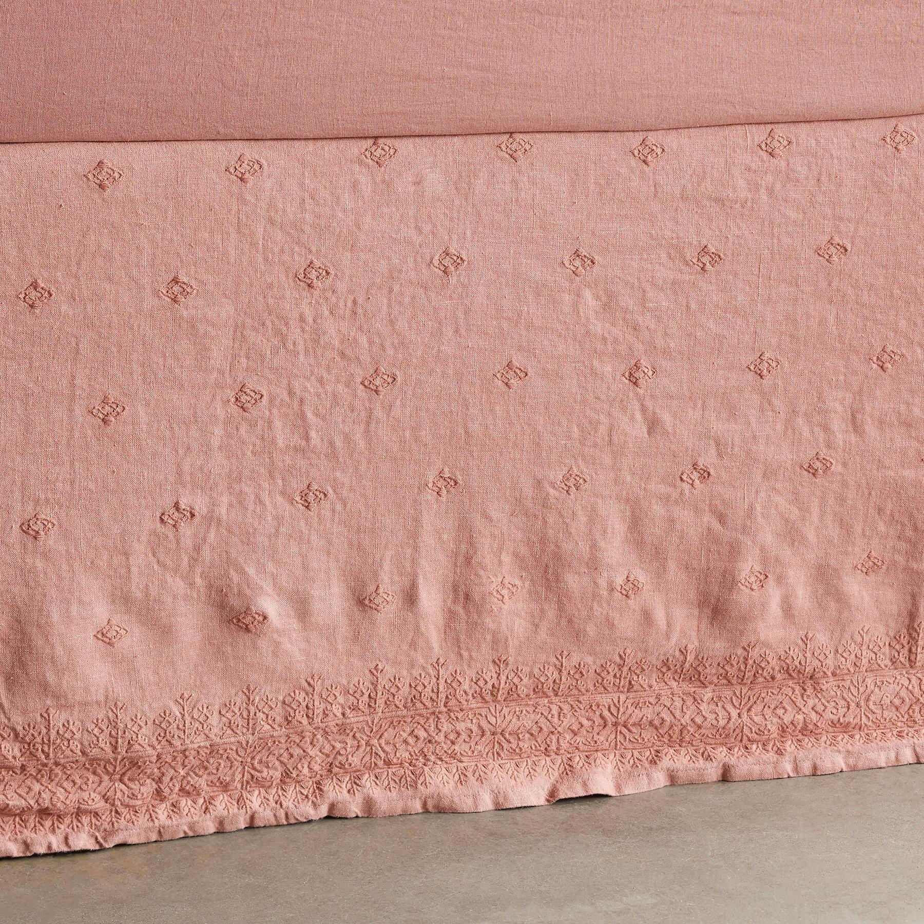 Gossamer Linen Embroidery Bedskirt