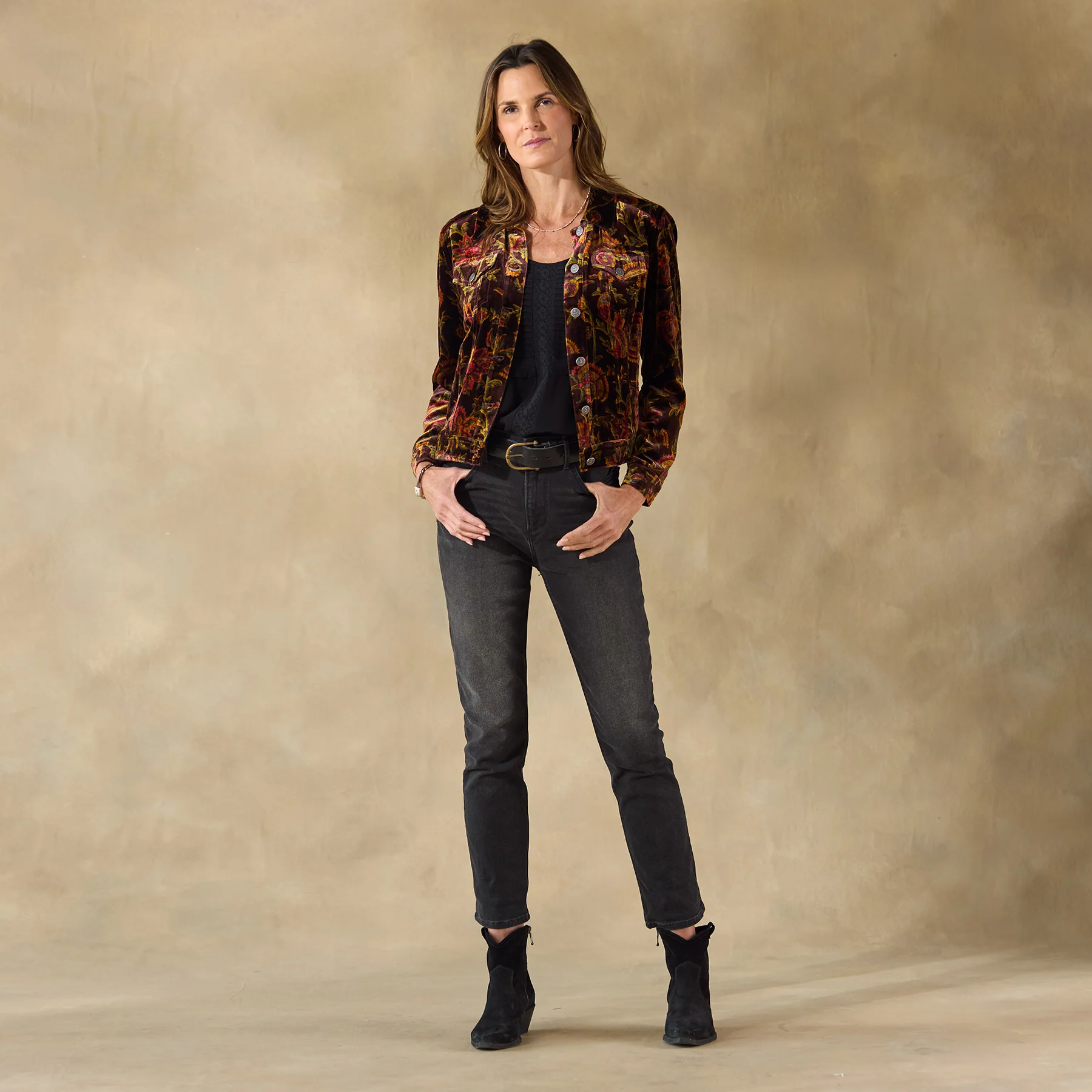 Printed Wren Velvet Jacket, Petite
