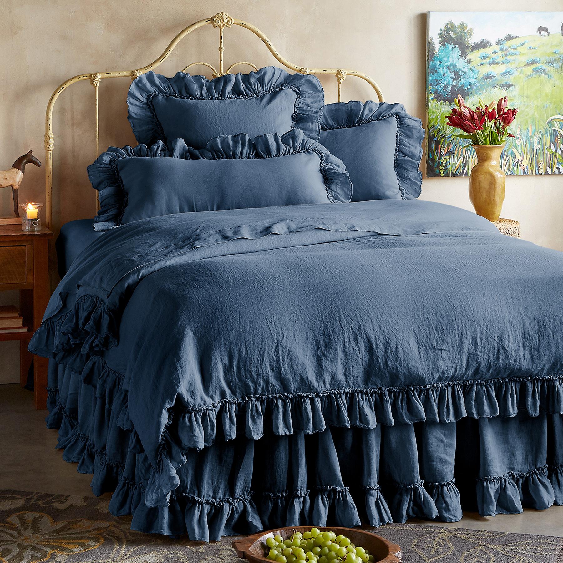 Gossamer Linen Ruffle Duvet Cover