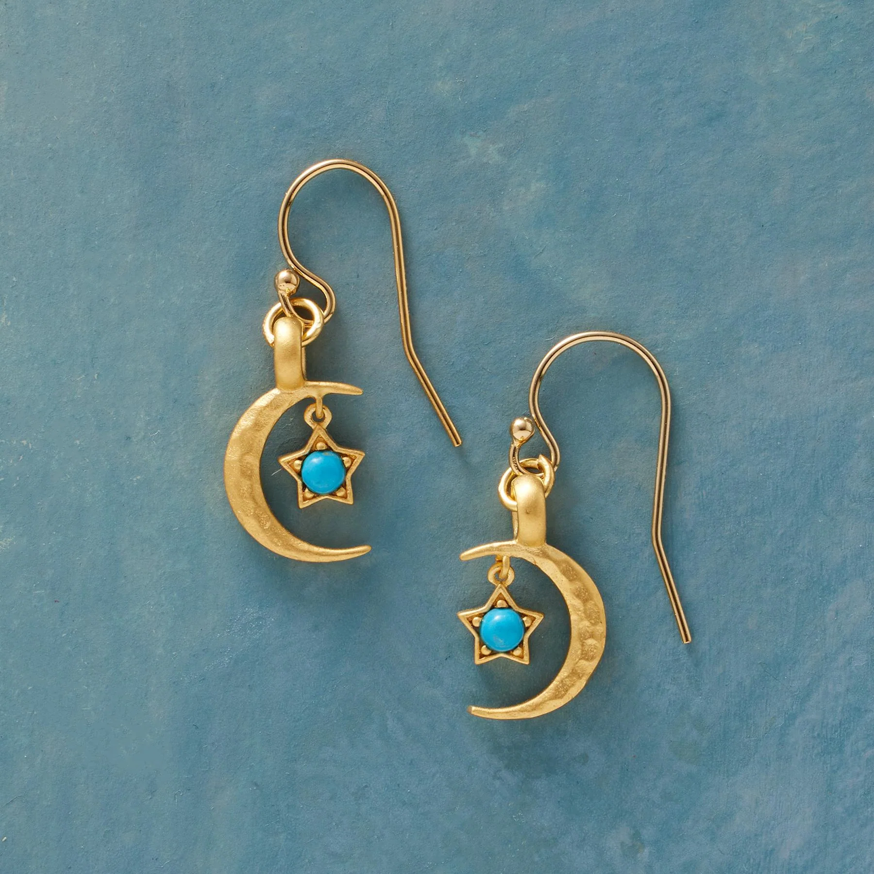 Gold Plate Moon's Embrace Birthstone Earrings