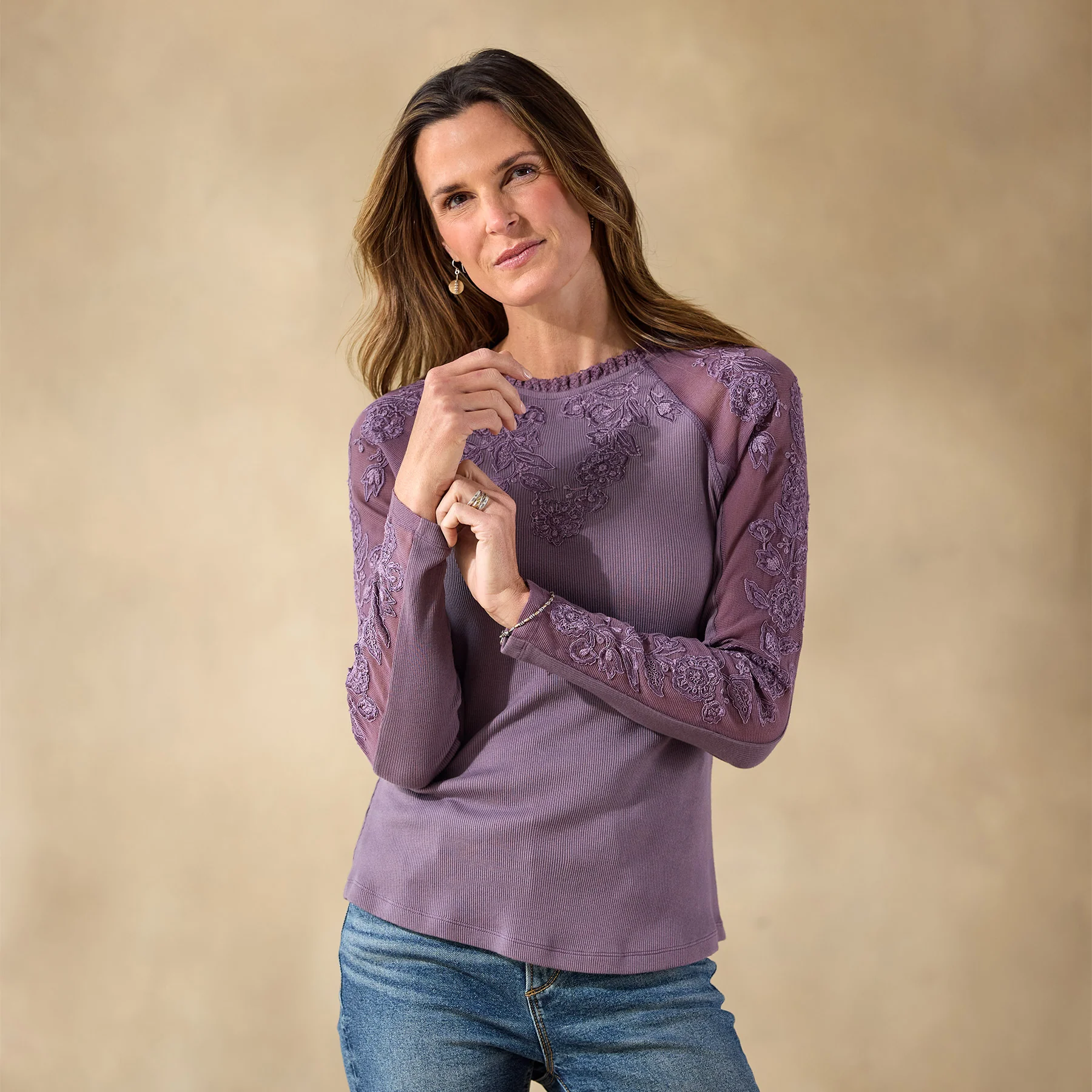 Josephine Embroidered Top, Petite